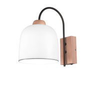 настенный светильник бра с куполообразным плафоном белый с медным креплением