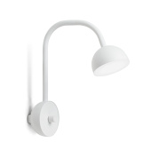 настенное бра для чтения с изогнутым корпусом и матовым металлическим плафоном