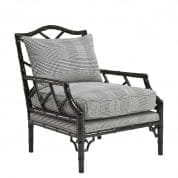 109423 Chair Morgan Dixon black & white кресло Eichholtz