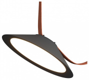 подвесной светильник кольцевой формы с внутренним рассеивателем черного цвета на ременном подвесе 48V