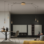 04706ONDHXXXX Elesi luce Iconic SP 5 luci LED люстра с пятью плафонами чёрный; латунь