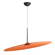 подвесной светильник с шумопоглощающим диском оранжевого цвета