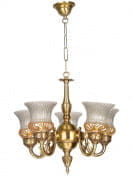 Lustrous 5 Light Antique Brass Chandelier люстра FOS Lighting No1-UshaLuster-CH5