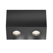 двухламповый потолочный светильник прямоугольной формы черного цвета