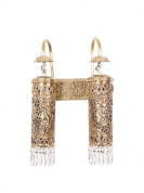Hand Carved Brass &amp; Crystal Mini Cylinder Wall Sconce бра FOS Lighting Cylinder-Carving-WL2