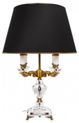 настольная лампа с чёрным абажуром и хрустальными элементами