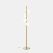 торшер с латунным корпусом и стеклянными шарами в качестве плафонов