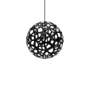 458 David Trubridge Floral Подвесной светильник из фанеры чёрного цвета с двухсторонней отделкой Ø40