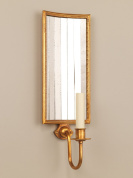 настенный светильник с зеркальной пластиной и золотистым корпусом