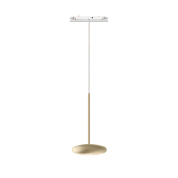 подвесной магнитный светильник с плоским плафоном золотого цвета