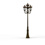 четырехрожковый уличный фонарь бронзового оттенка