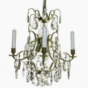 5 Arm Crystal Chandelier in Polished Coloured Brass люстра Gustavian 404203202