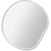 100543101 Ferm Living Pond небольшое овальное зеркало с металлической рамой золотистого цвета