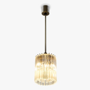 подвесной светильник в виде барабана из вертикальных стеклянных пластин