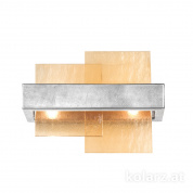 Kolarz Rettangolo 6040.60250/A настенный светильник сусальное серебро янтарь ширина 32cm высота 24cm 2 лампы g9