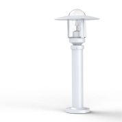 садовый светильник на ножке с купольным плафоном белого оттенка