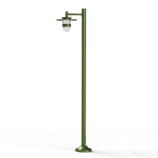 уличный фонарный столб с зелёной опорой и стеклянным плафоном
