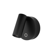 настенный компактный светильник цилиндрического типа черного цвета