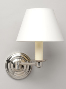 настенный светильник для ванной из никеля с поворотным держателем и тканевым абажуром