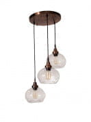 3 Drop Round Spot Glass Copper Pendant Light подвесной светильник FOS Lighting Copper-BoroSpot-8-HL3