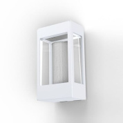 уличное бра с прямоугольным корпусом белого цвета