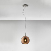 люстра потолочная медного цвета с хрустальными подвесами