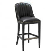 112043 Bar Stool Balmore black velvet black PU Eichholtz