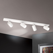 настенный спот с четырьмя регулируемыми цилиндрическими плафонами в белом цвете