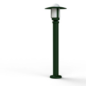 садовый светильник зеленого цвета с прозрачным куполом