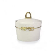 Dressage white & gold sugar bowl чаша, Villari