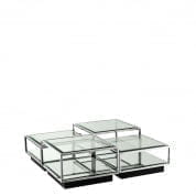 111074 Coffee Table Tortona polished stainless steel S/4 кофейная карта Eichholtz