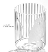 настенный стакан для ванной с прозрачным рельефным корпусом