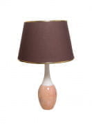 White &amp; Pink Marble Bottle Table Lamp With Brown Fabric Shade настольная лампа FOS Lighting Bottle-PinkMarble-BrassRimBrown14-TL1