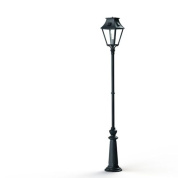 уличный фонарь серо-зелёного оттенка с прозрачным плафоном