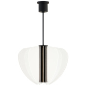 EU-702NYR28 Visual Comfort Nyra подвесная люстра с крупным вытянутым стеклянным плафоном и центральной металлической колонной