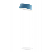 напольный LED-светильник с голубым плафоном и изогнутой стойкой