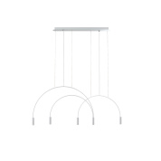 подвесной светильник с металлическими дугами в белом цвете