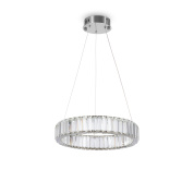 подвесной кольцевой светильник с акриловым рассеивателем хромированный