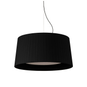 подвесной светильник с чёрным абажуром из ткани цилиндрической формы