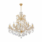 люстра с множеством хрустальных подвесок на штанге