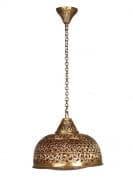 Hand Pierced Brass Dome Single Light Small Hanging - Gold подвесной светильник FOS Lighting D21-SmallCarvingTasla-HL1