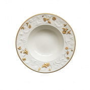 Taormina white & gold rim soup plate ø 22 cm тарелка, Villari