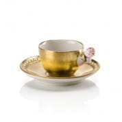 Marie-antoinette pink & gold coffee cup & saucer чашка, Villari