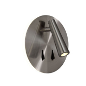 настенный светильник с регулируемым направлением света, корпус из сатинированного никеля