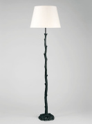 торшер с рельефной стойкой и абажуром из ткани в бронзовом исполнении
