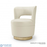 Stella Swivel Chair-Milk Leather Global Views кресло