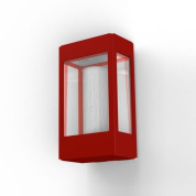 уличное бра с прямоугольным корпусом красного оттенка