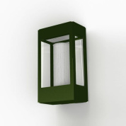 уличное бра с прямоугольным корпусом зелёного цвета