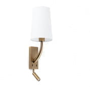 29683-19 REM OLD GOLD WALL LAMP WITH LED READER WHITE LAMPS настенный светильник Faro barcelona
