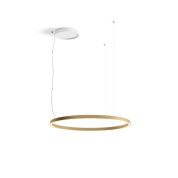 подвесной светильник с кольцевым корпусом и золотистым внутренним ободом